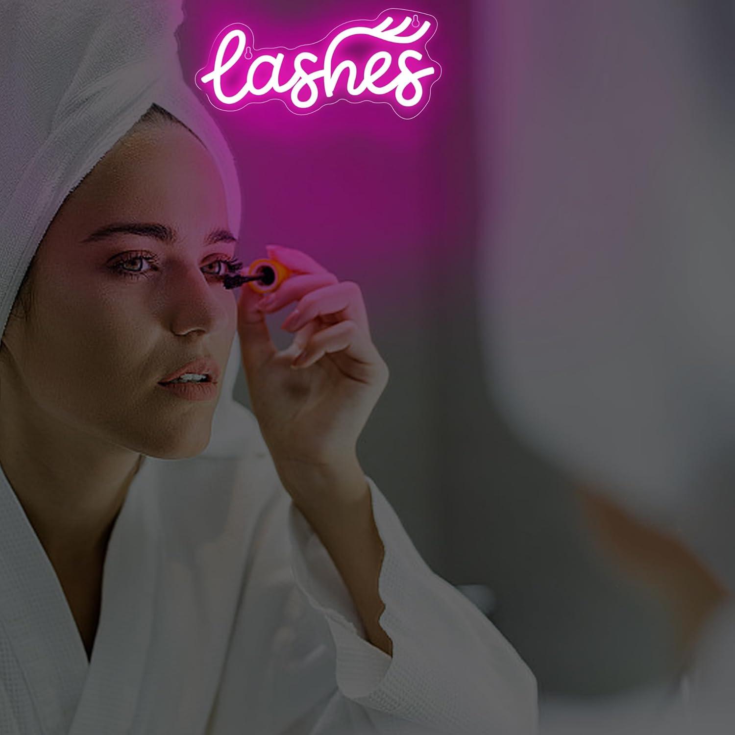 Lashes Neon Sign Lady Text Led - огляд і ціна Beauty No Makeup