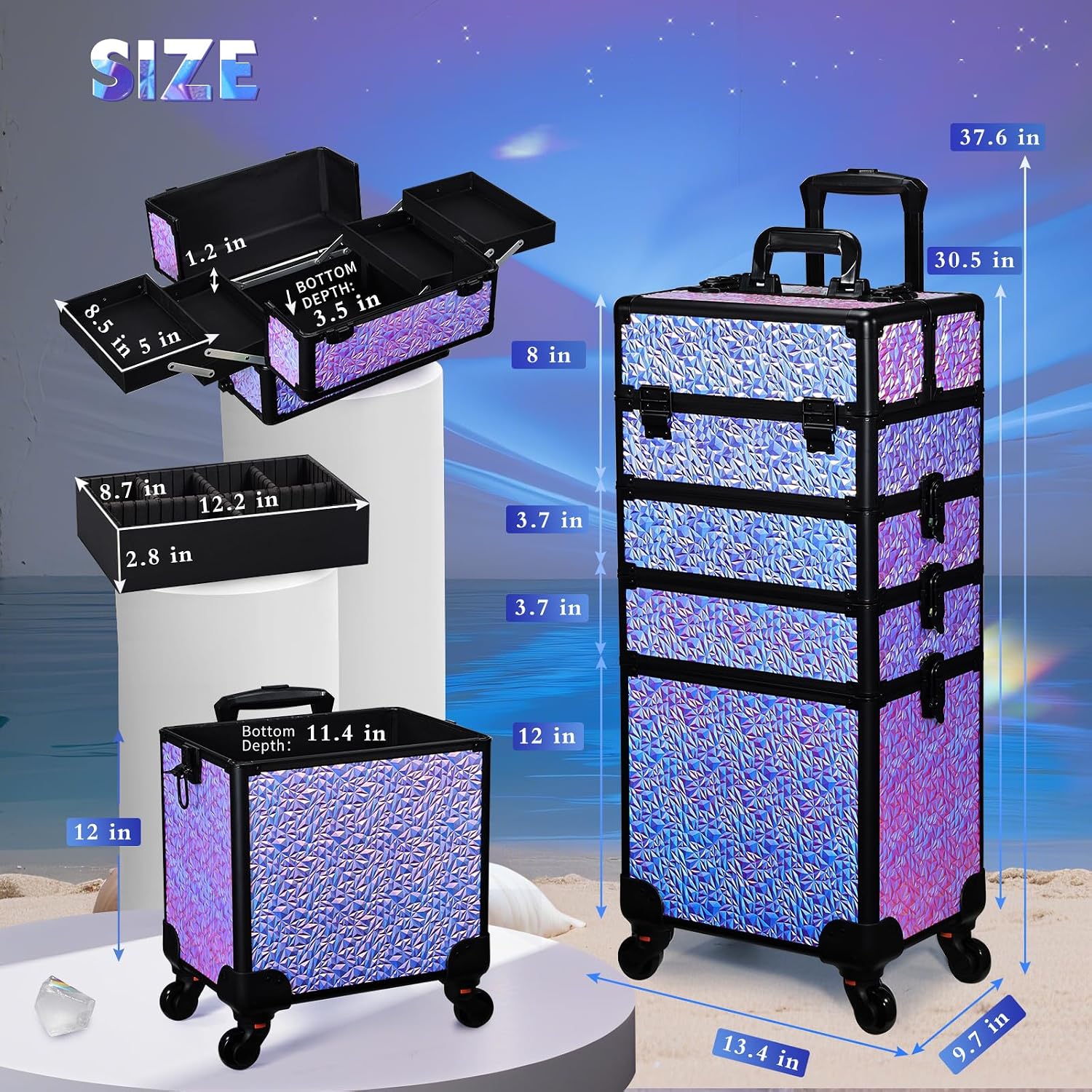 Rolling Makeup Train Case, Lar - огляд і ціна Beauty Makeup Vanity Set